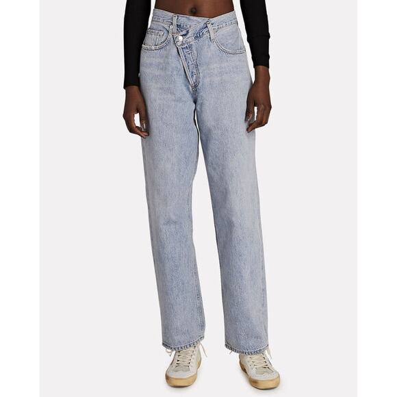 Agolde Criss Cross Upsized Jeans Suburbia Blue Denim Jeans Size 32 - Picture 1 of 7